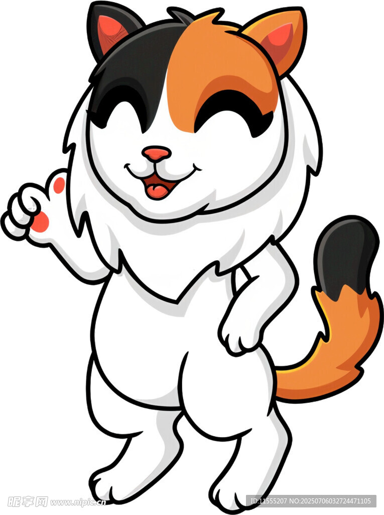 俏皮三色猫比耶