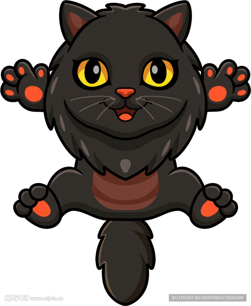 可爱黑猫跃起瞬间