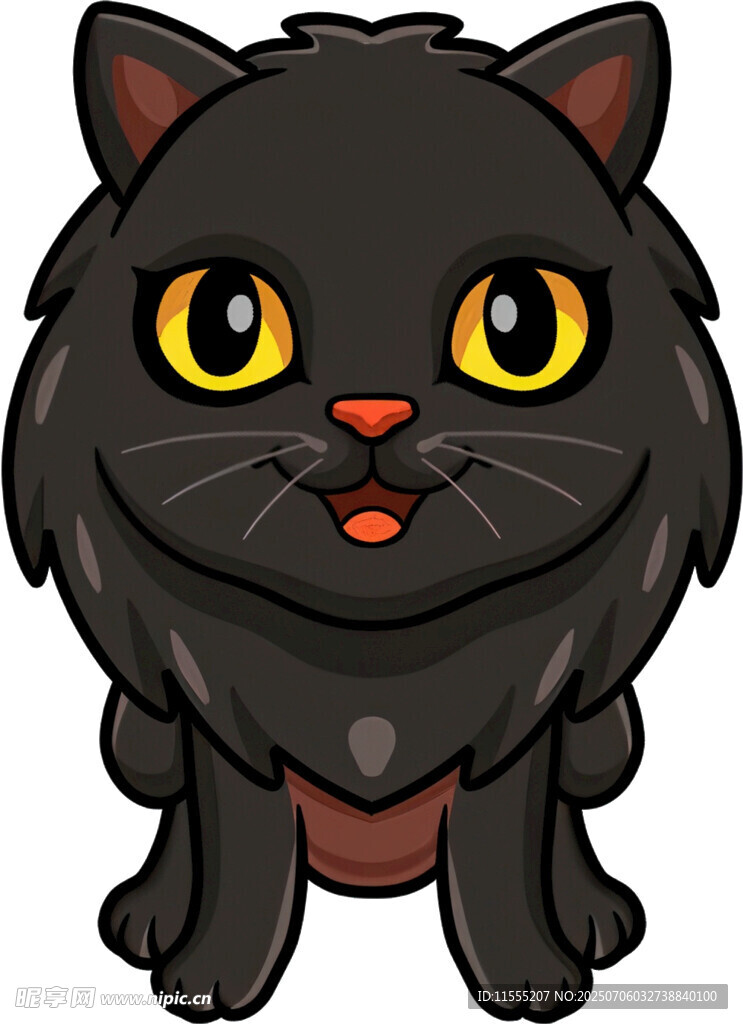 可爱黑猫卡通形象