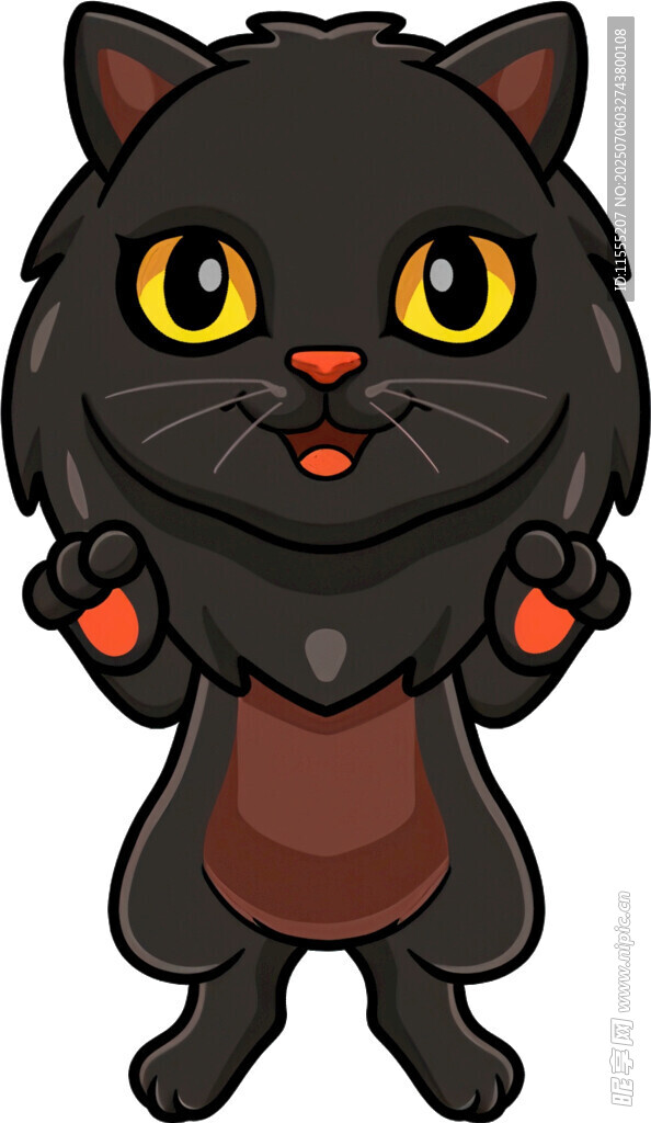 可爱黑猫卡通形象