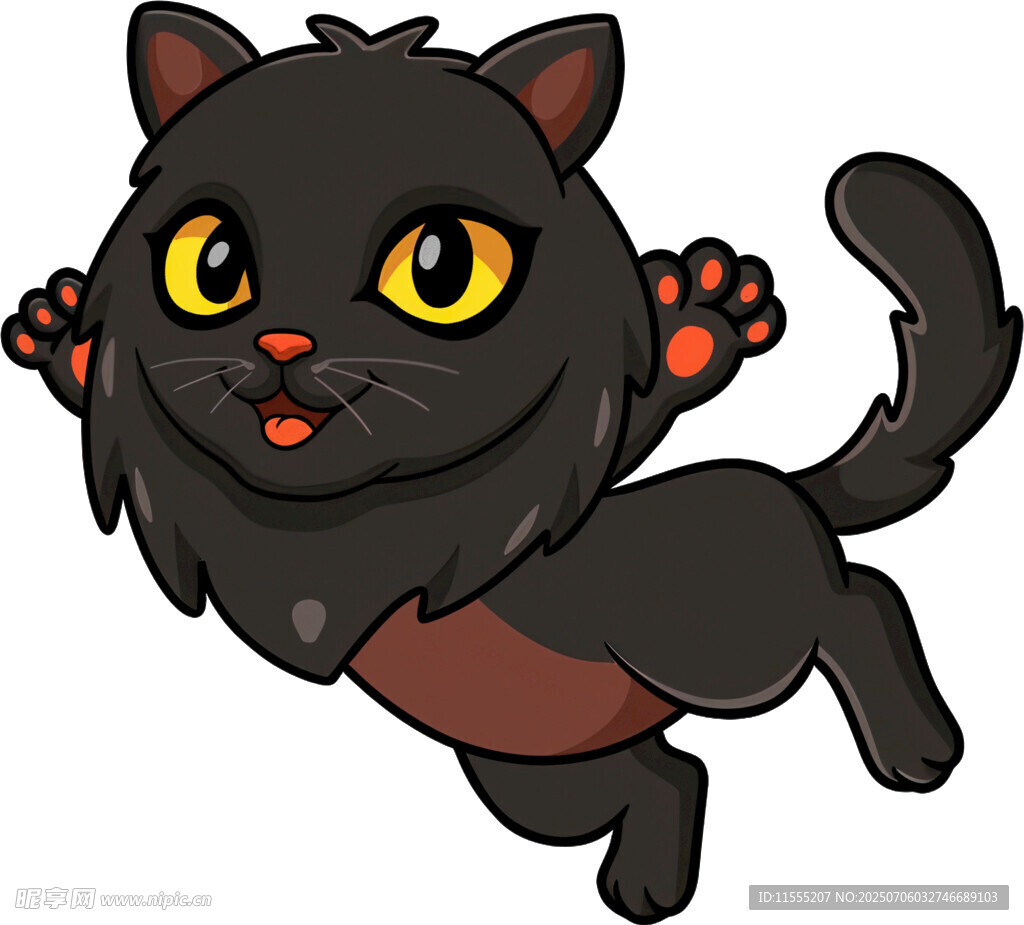 跳跃的黑猫