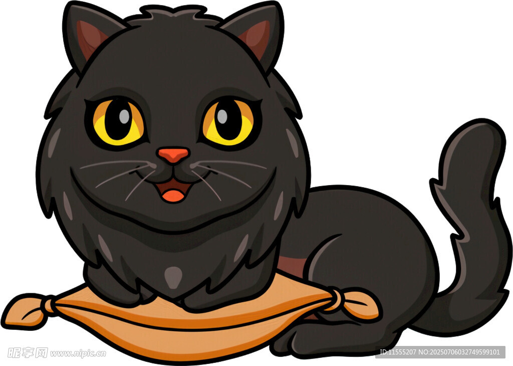 趴着的可爱黑猫