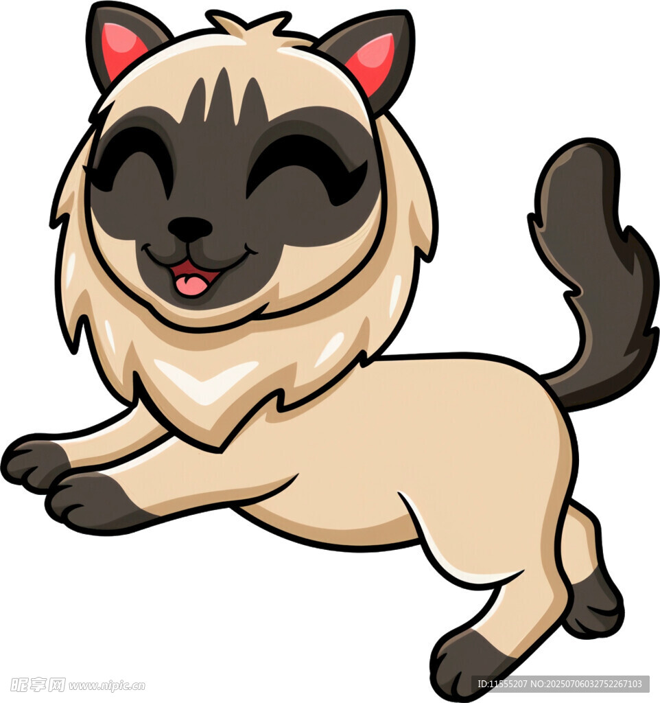 奔跑的可爱暹罗猫