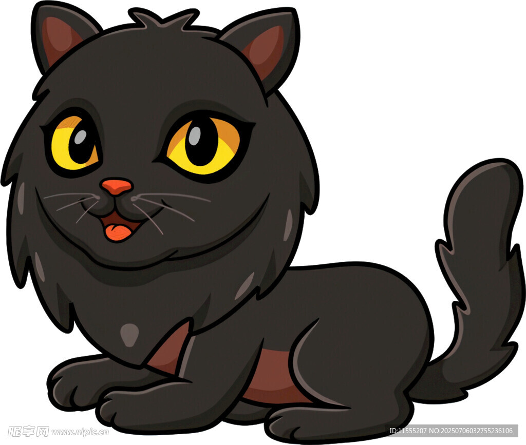 可爱黑猫卡通形象