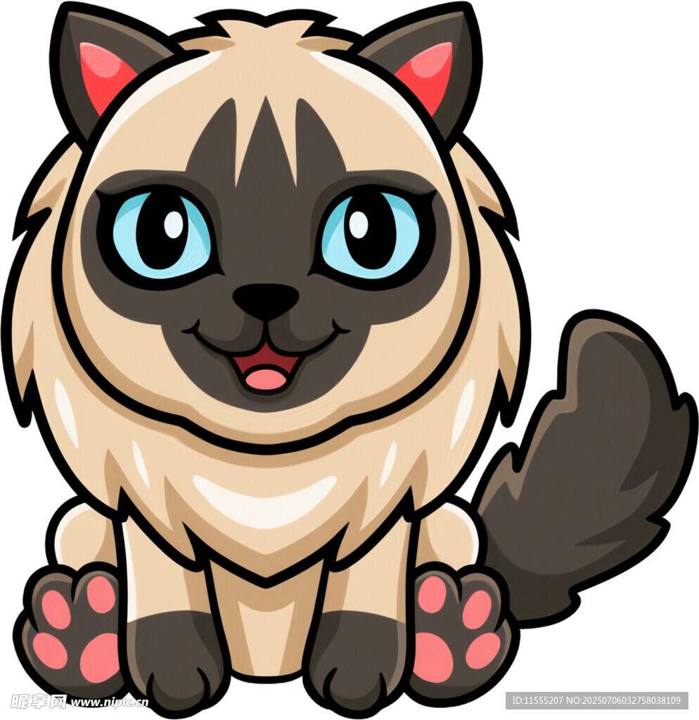 可爱暹罗猫卡通形象