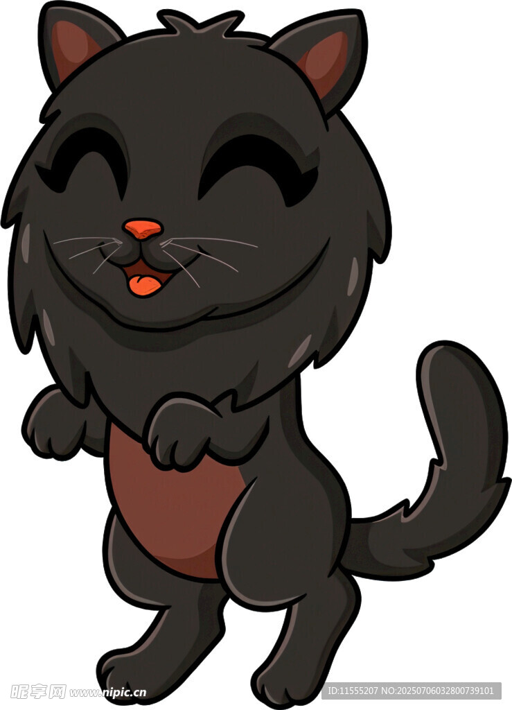 可爱黑猫站立卖萌