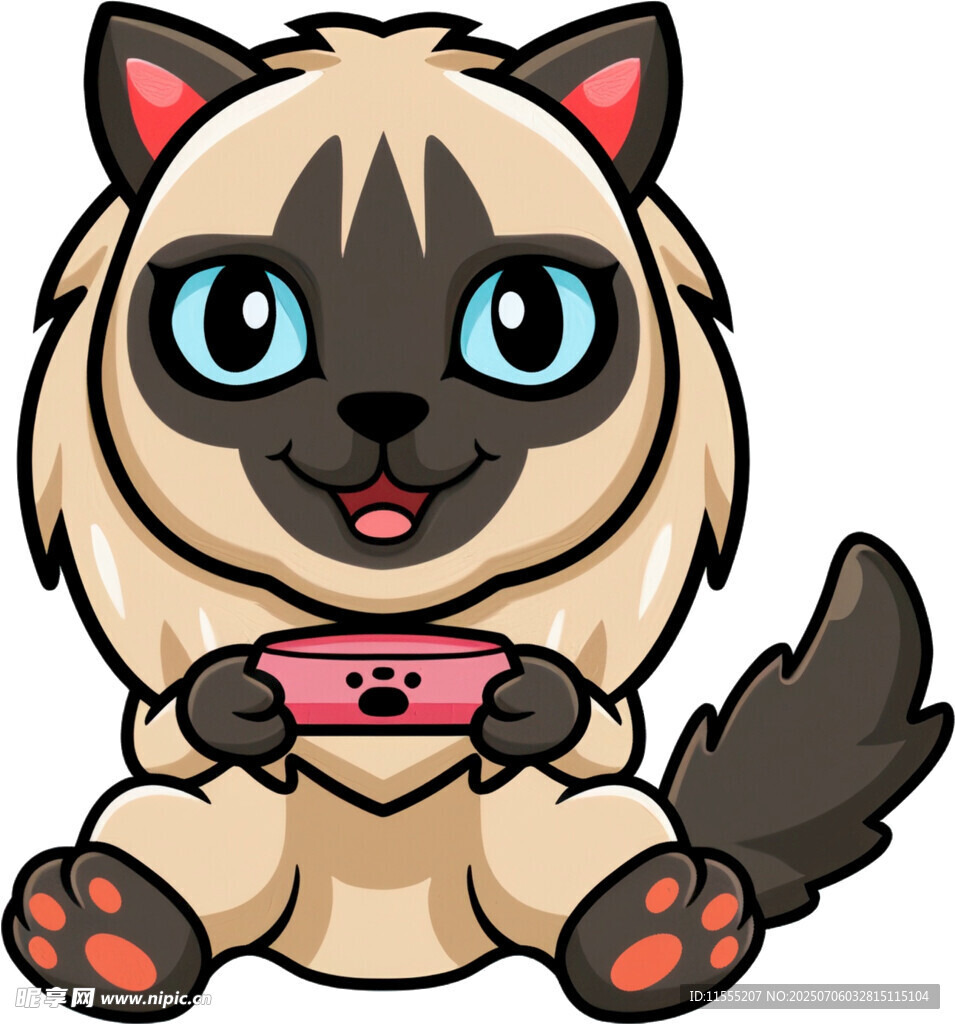 可爱猫咪玩粉色掌机