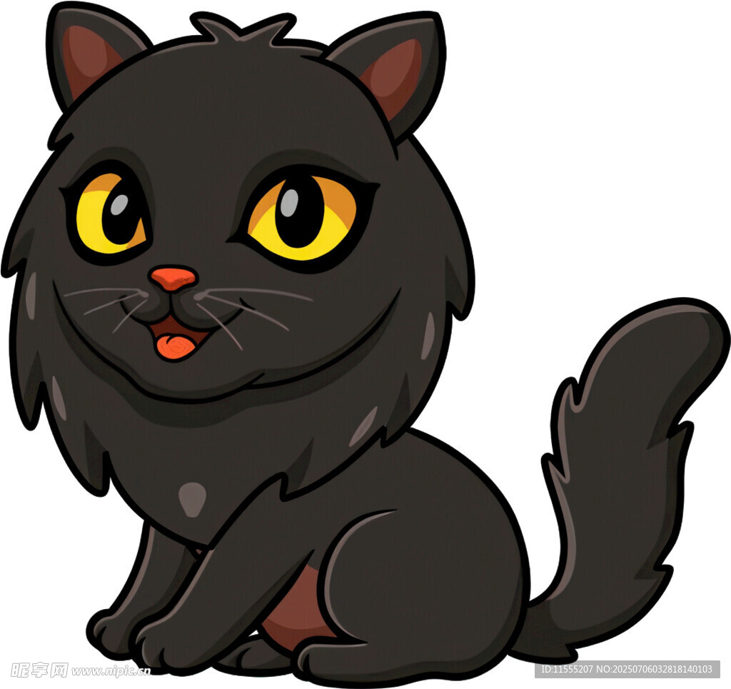 可爱黑猫卡通形象