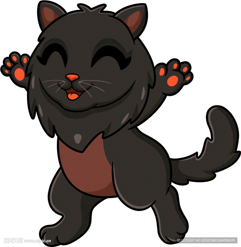 黑猫开心挥舞爪子