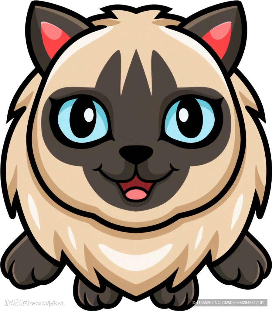 可爱暹罗猫卡通形象