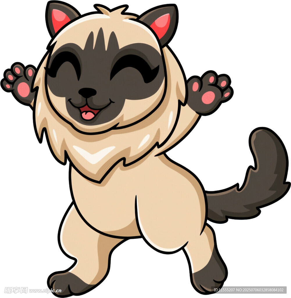 欢快跳舞的可爱猫咪