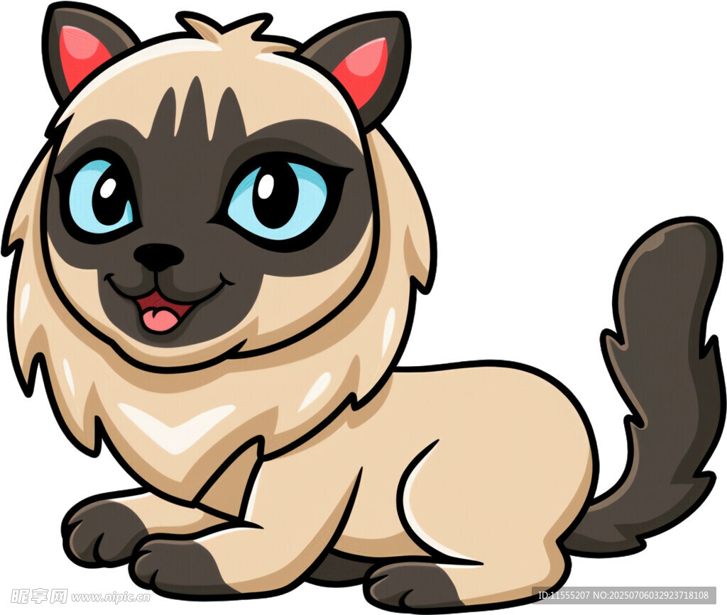 可爱卡通暹罗猫形象