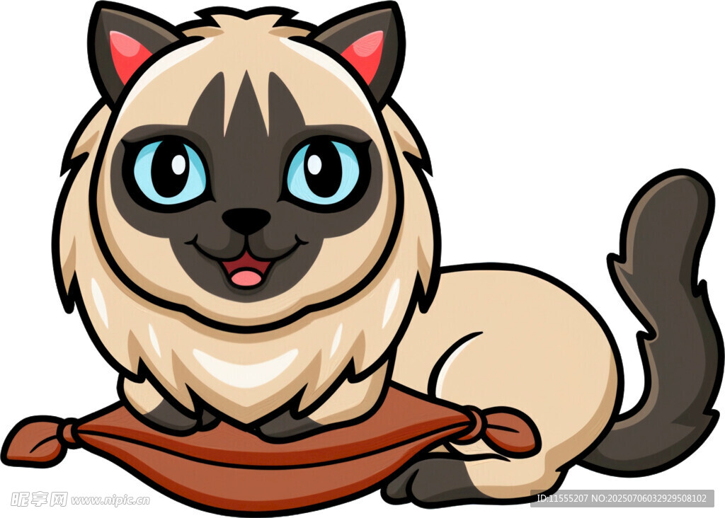 可爱暹罗猫惬意躺卧