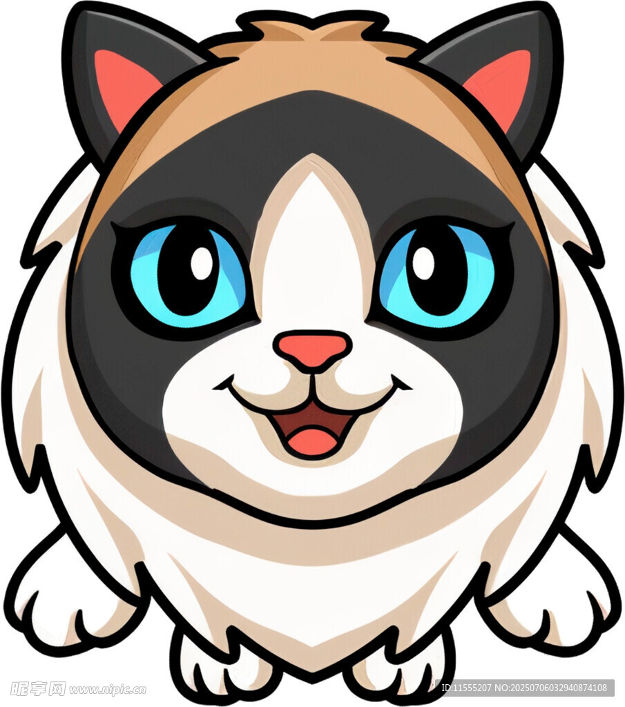 可爱三色猫咪卡通形象