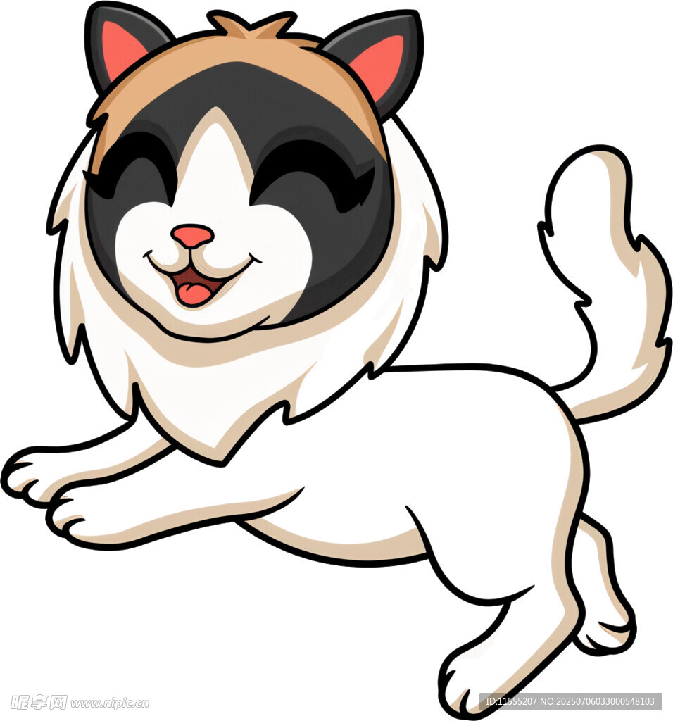 奔跑的可爱卡通小狗