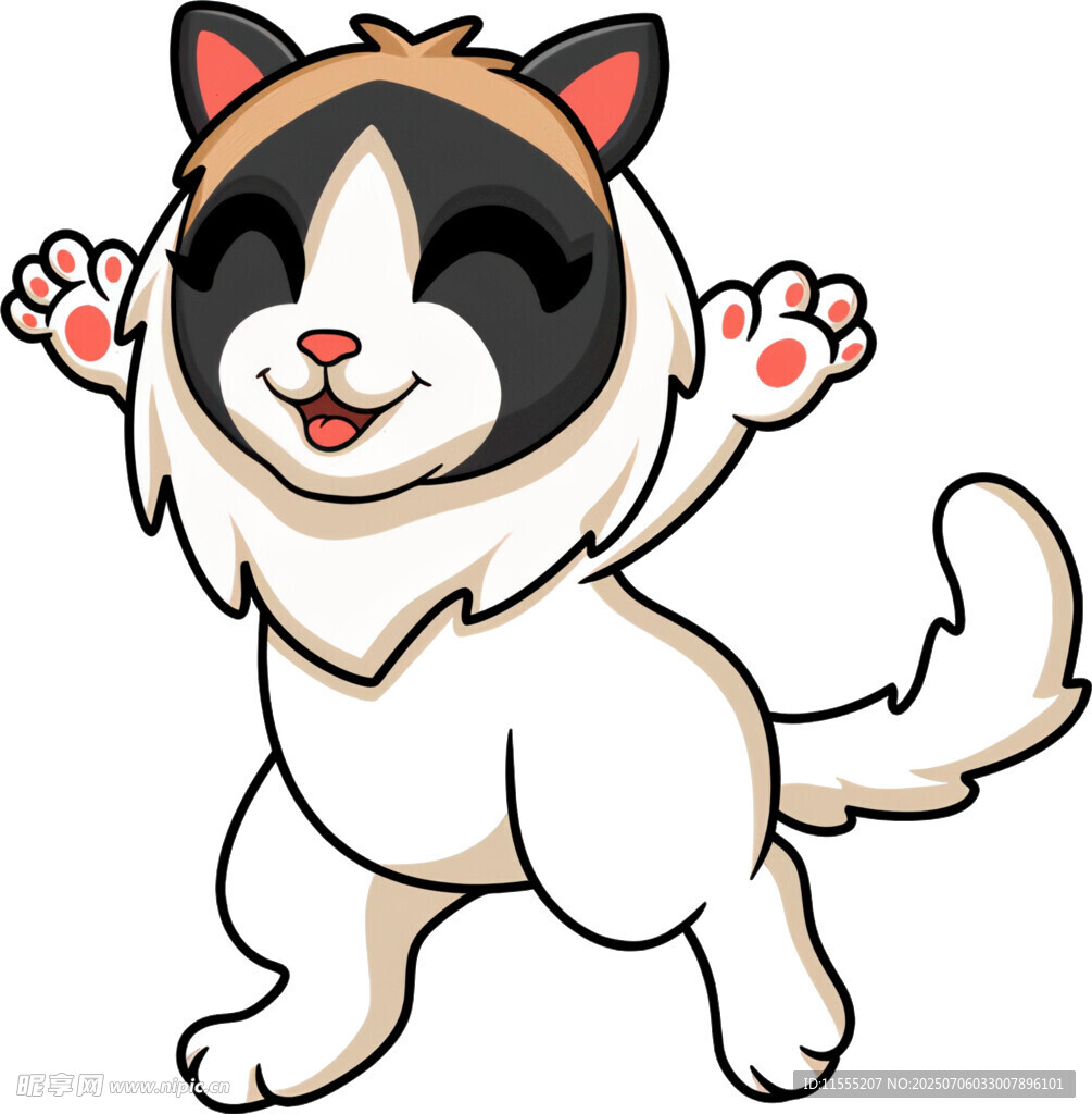 可爱猫咪开心挥手