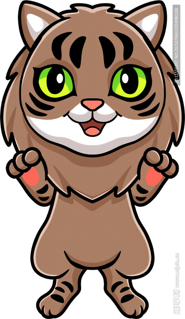 可爱卡通小猫开心比心