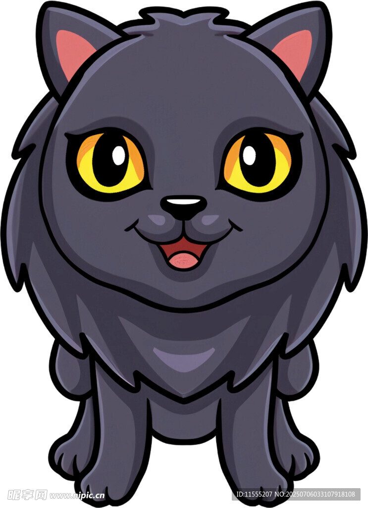 可爱黑猫卡通形象