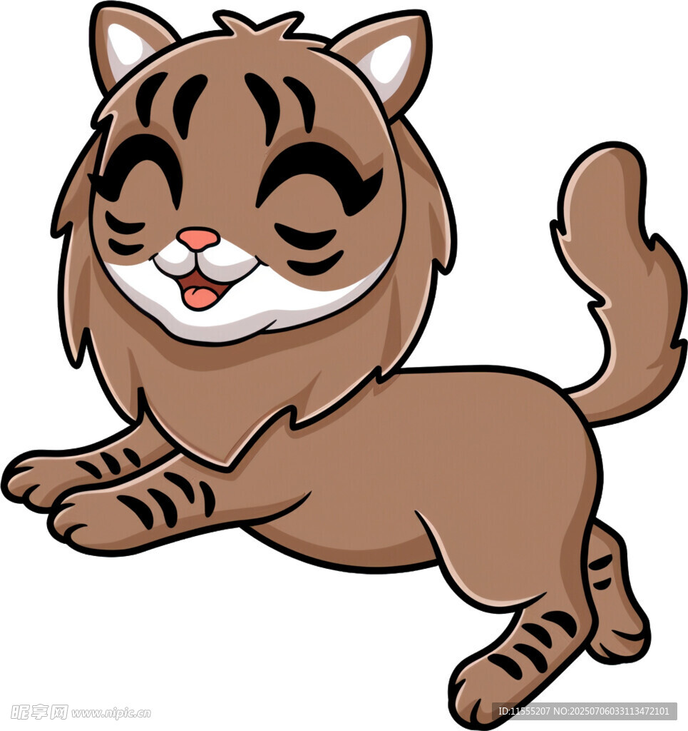 可爱小老虎欢快奔跑