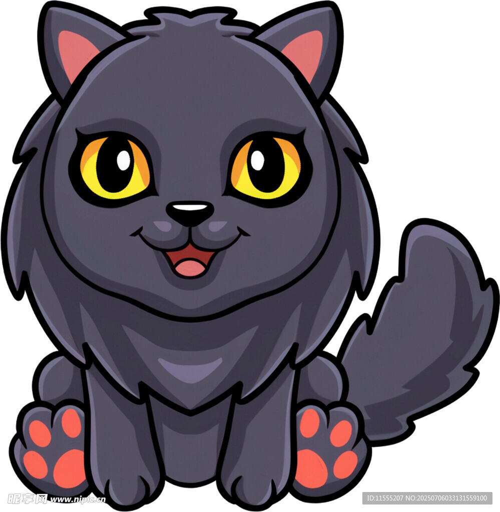 可爱黑猫卡通形象