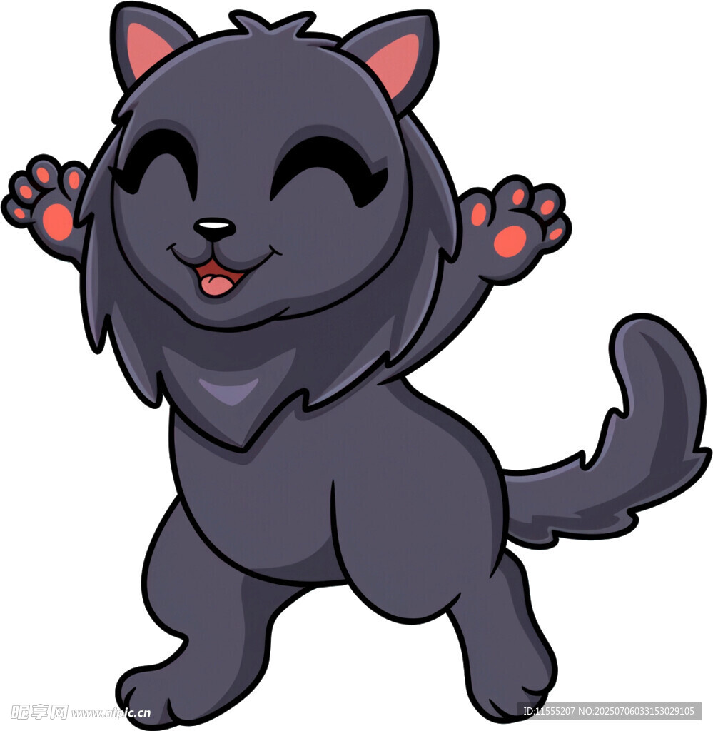 可爱黑猫开心舞动