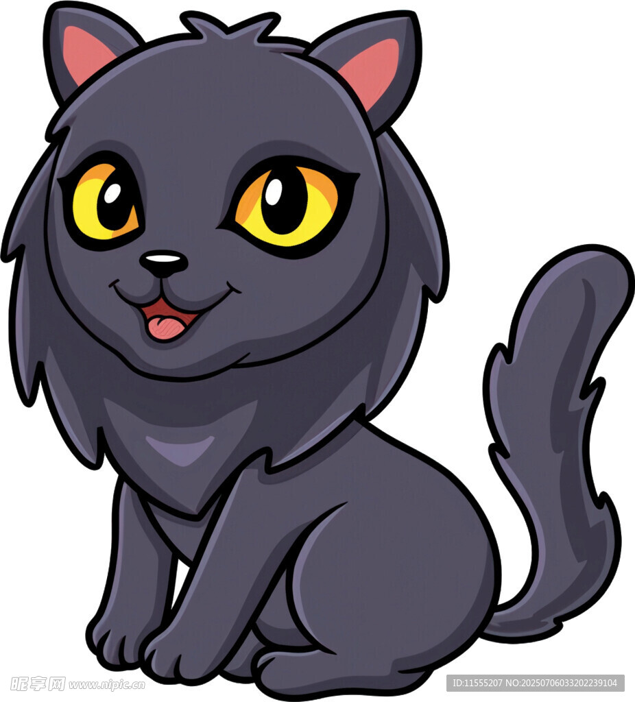 可爱黑猫卡通形象