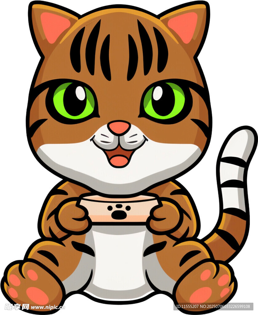 可爱小老虎玩手机