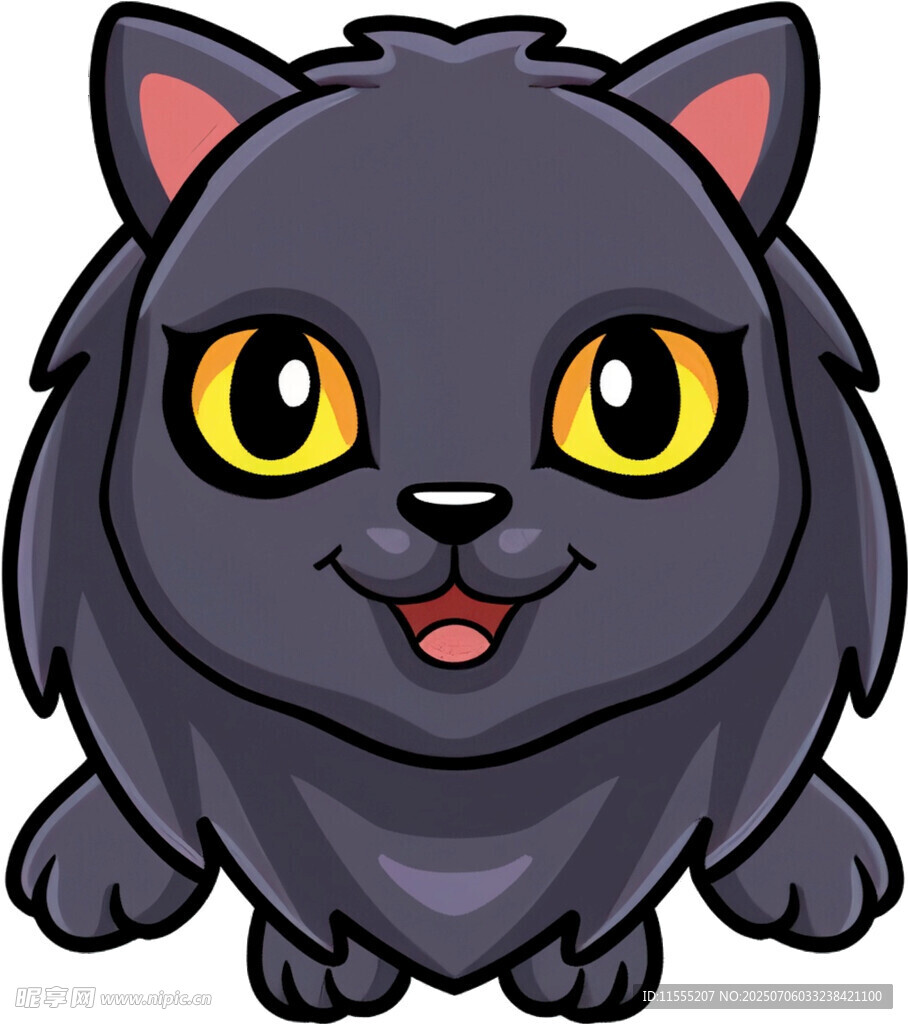 可爱黑猫卡通形象