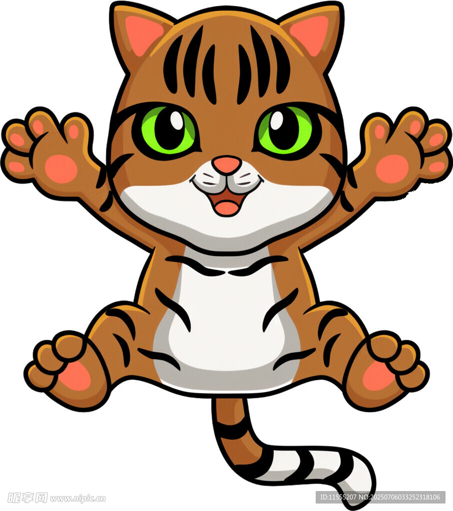 可爱跳跃小老虎