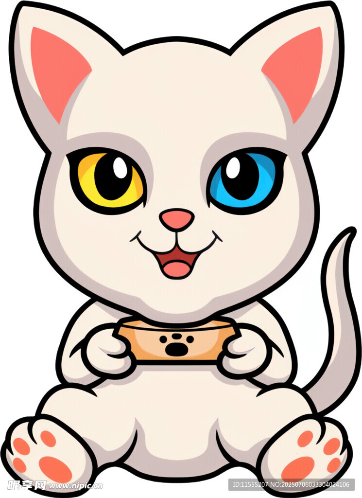 可爱小猫玩手机