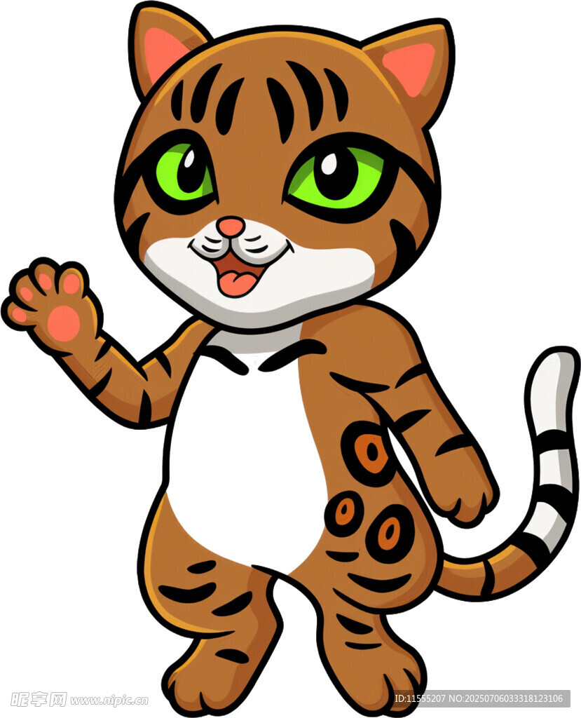 挥手的可爱小老虎