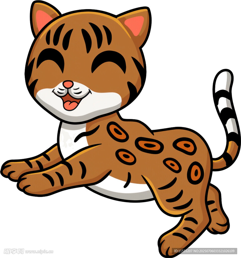可爱小老虎欢快奔跑