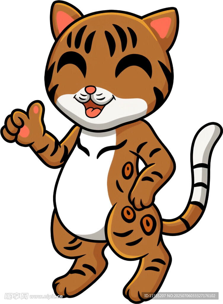 可爱卡通小老虎俏皮模样