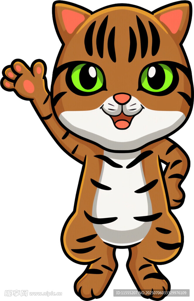 可爱挥手小老虎