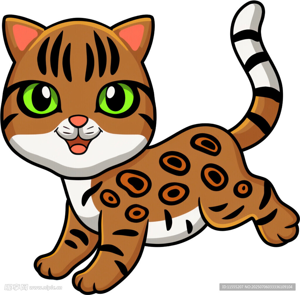 可爱小豹猫卡通形象
