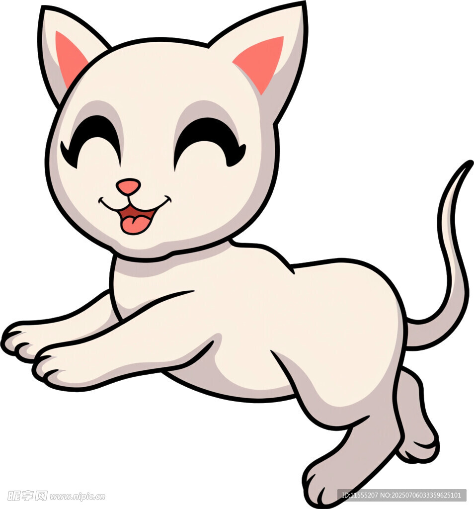 可爱小猫欢快奔跑