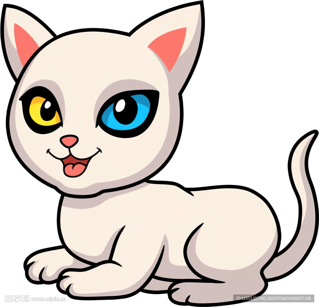 可爱小白猫卡通形象