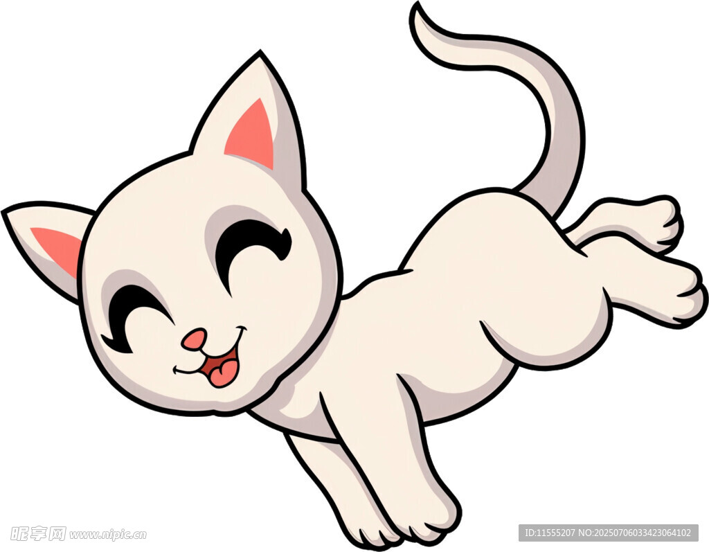 可爱小猫欢快奔跑