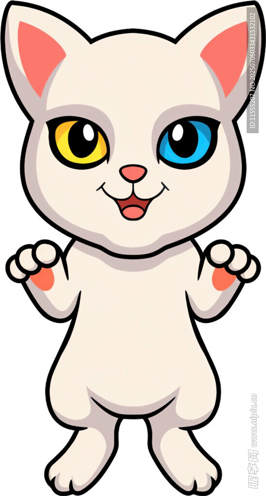 可爱双色眼小猫