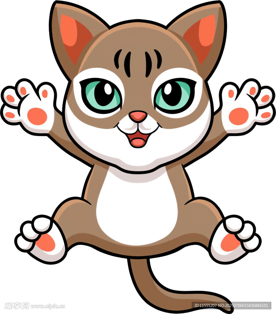 可爱猫咪欢快跳跃