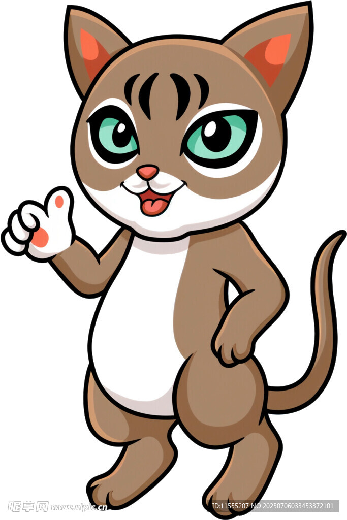 可爱猫咪打招呼