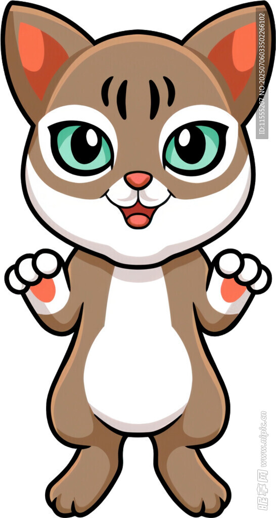 可爱猫咪开心比耶