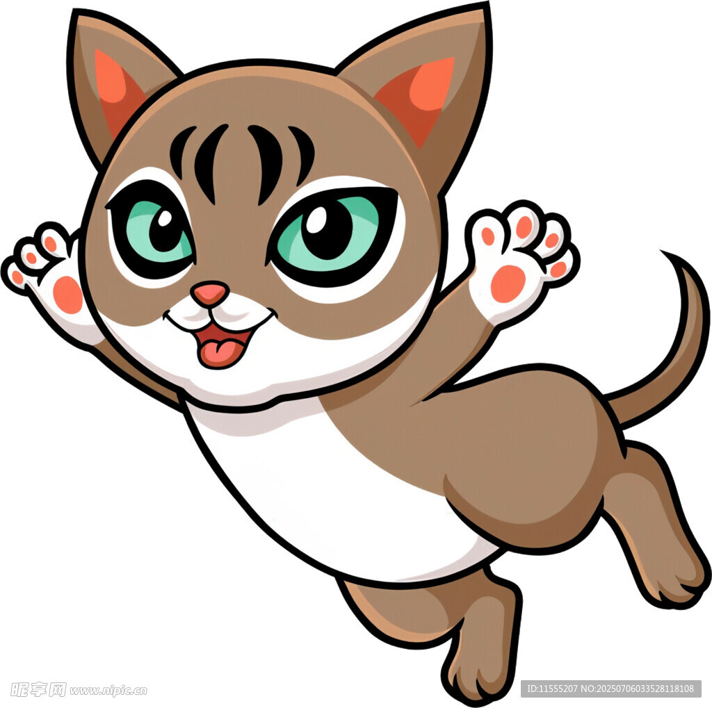 跳跃的可爱小猫