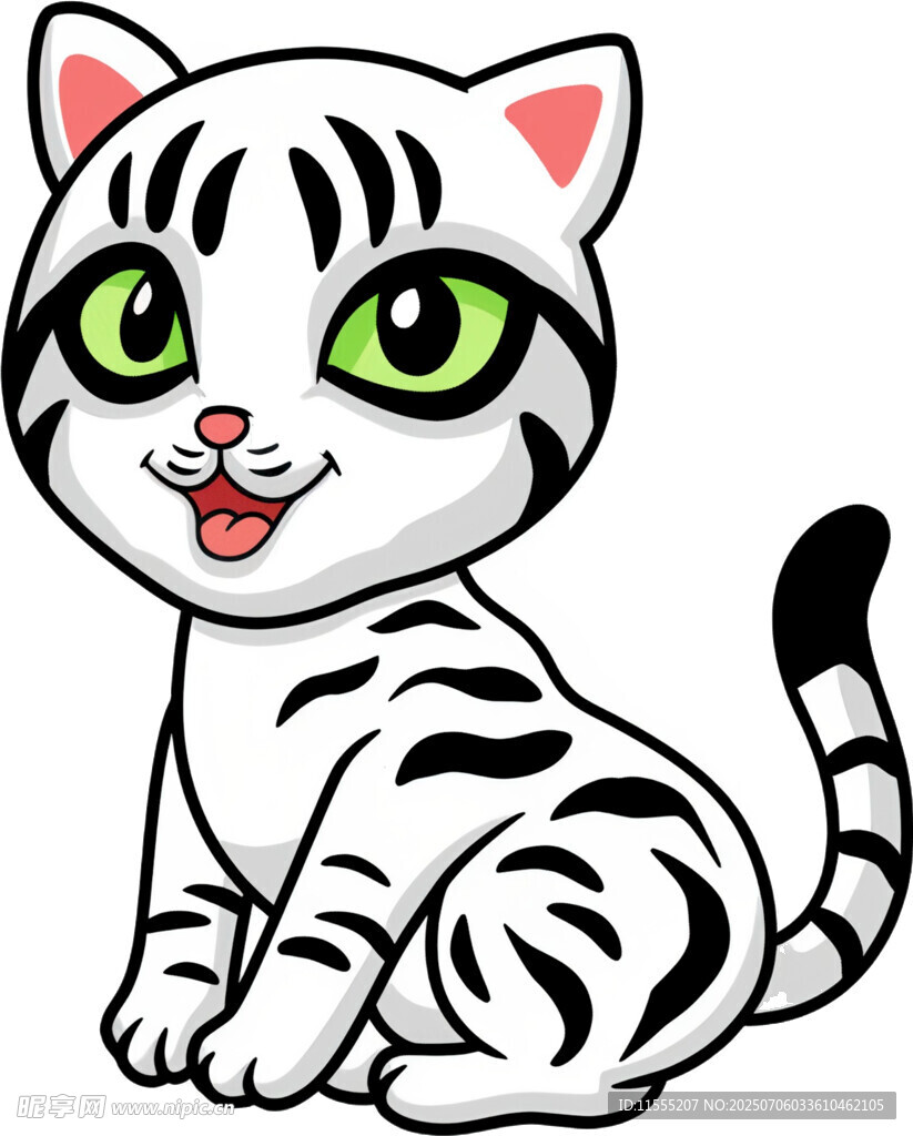 可爱条纹小猫卡通形象