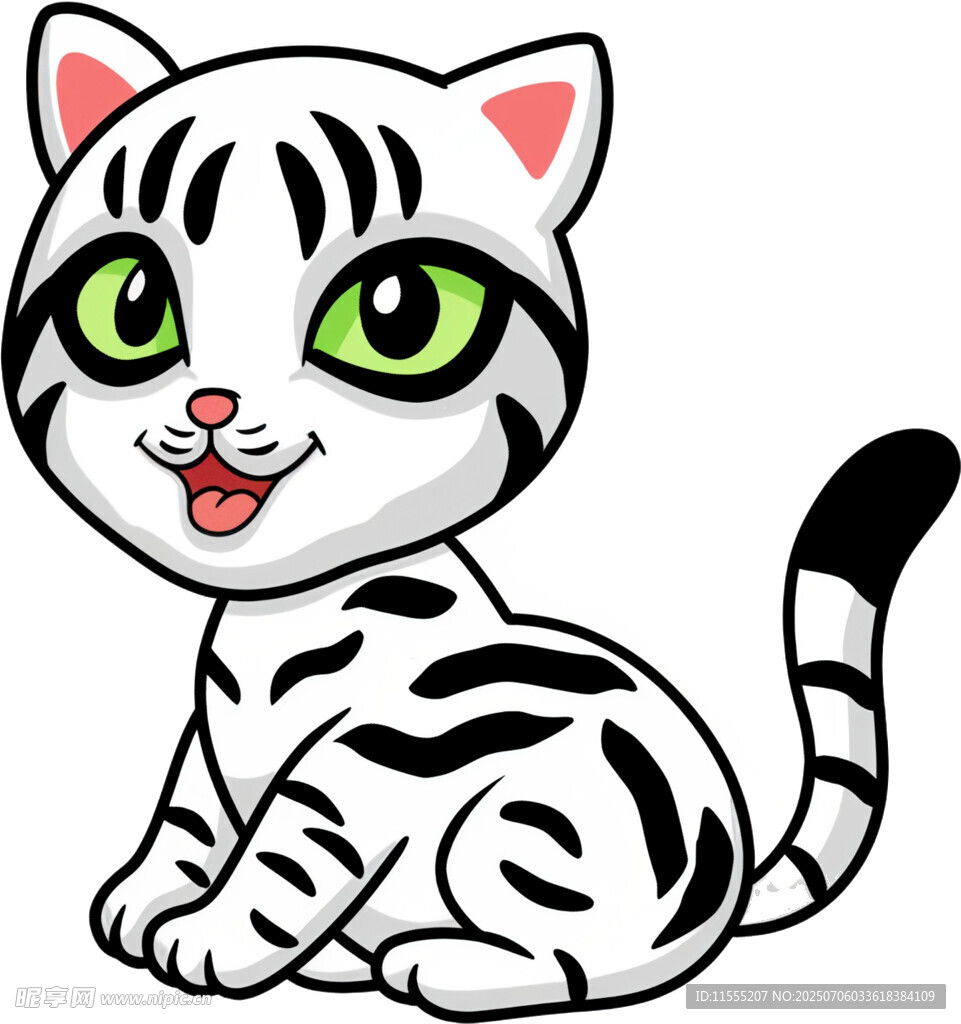 可爱斑纹小猫卡通形象