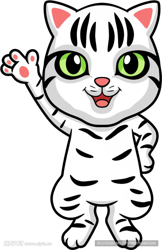 可爱招手小老虎