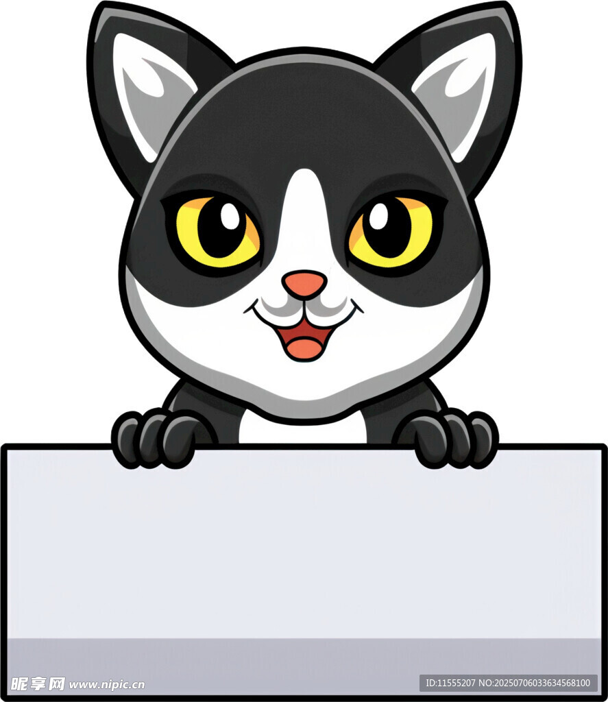 可爱猫咪举牌