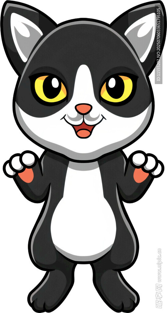 可爱卡通猫比耶