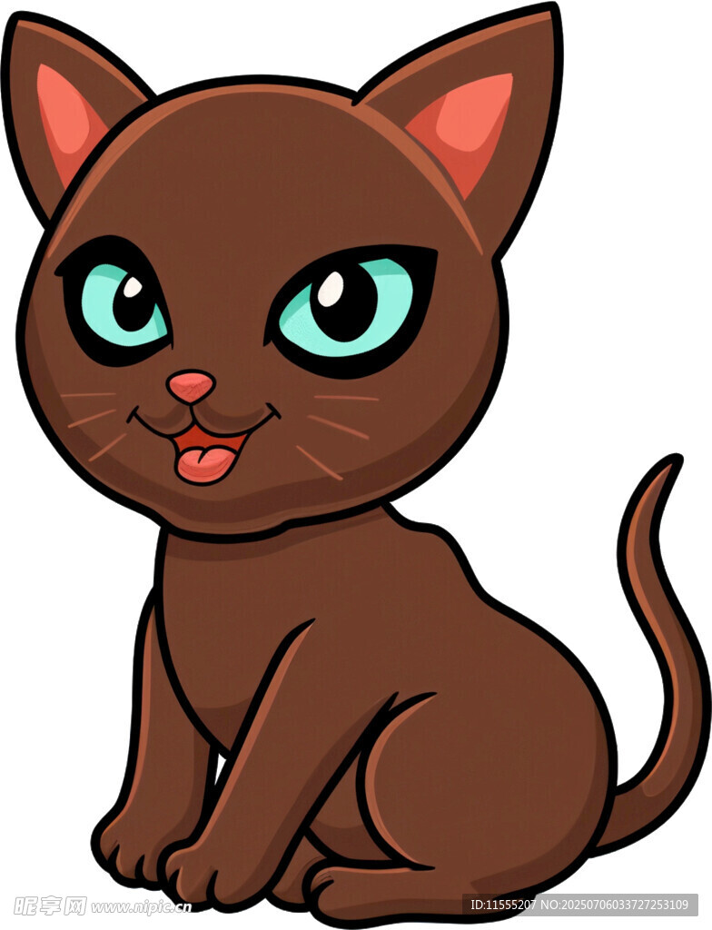 可爱棕色猫咪卡通形象