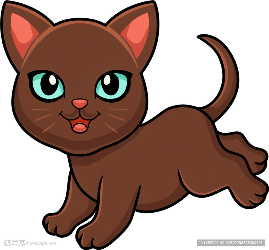 奔跑的巧克力色可爱小猫